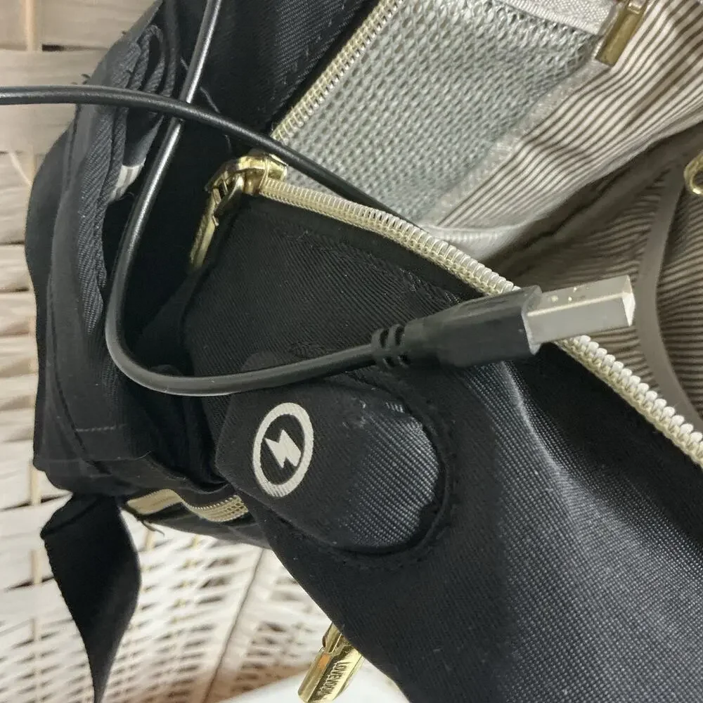 Lovevook 12” Backpack w/ USB & Multiple Pockets, Gold‎ Zipper